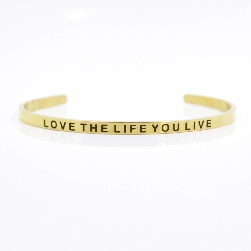 Minimalist Letter Stainless Steel Bangle
