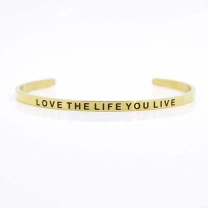 Minimalist Letter Stainless Steel Bangle