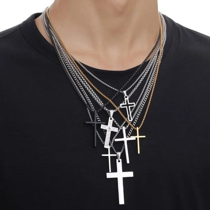 Jewelry Religion Cross 304 Stainless Steel Pendant Necklace
