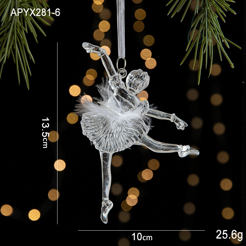 Christmas Minimalist Christmas Tree Bow Knot Arylic Plastic Holiday Indoor Hanging Ornaments Decorations Hanging Ornaments