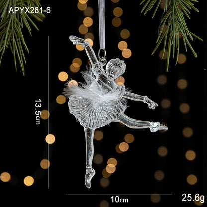 Christmas Minimalist Christmas Tree Bow Knot Arylic Plastic Holiday Indoor Hanging Ornaments Decorations Hanging Ornaments