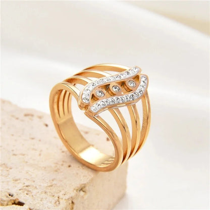 Basic Classic Style Geometric Stainless Steel Plating Rings