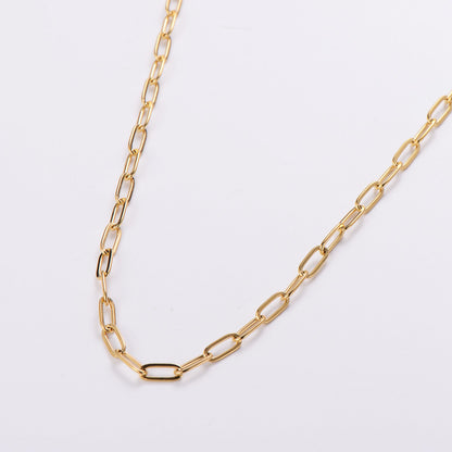 Minimalist Paperclip U-Shape Stainless Steel Electroplating Necklaces