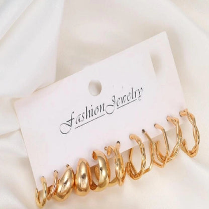 1 Set Retro Geometric Round Plating Inlay Alloy Artificial Pearls Earrings