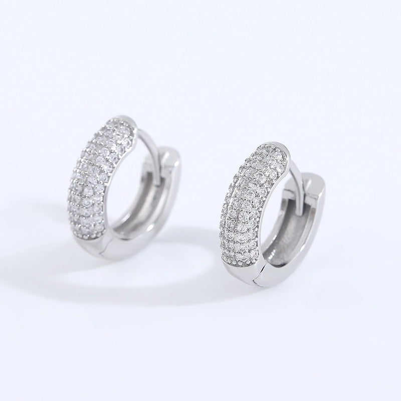 1 Pair Elegant Minimalist Classic Style Geometric Inlay Copper Zircon Earrings