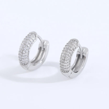 1 Pair Elegant Minimalist Classic Style Geometric Inlay Copper Zircon Earrings