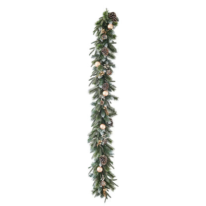 Christmas Pe Encrypted White Flocked Ribbon Decoration Christmas Vine Hotel Mall Window Storefront Scene Arrangement Hanging