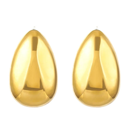 1 Pair Minimalist Classic Style Water Droplets Titanium Steel 18K Gold Plated Ear Studs