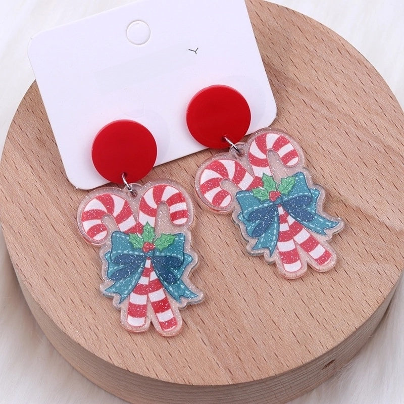Minimalist Snowflake Arylic Printing Earrings