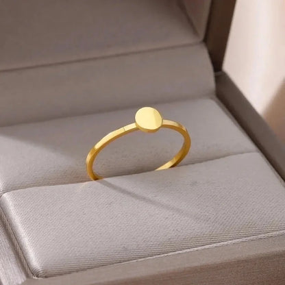 304 Stainless Steel Gold Plated Minimalist Plating Solid Color Rings