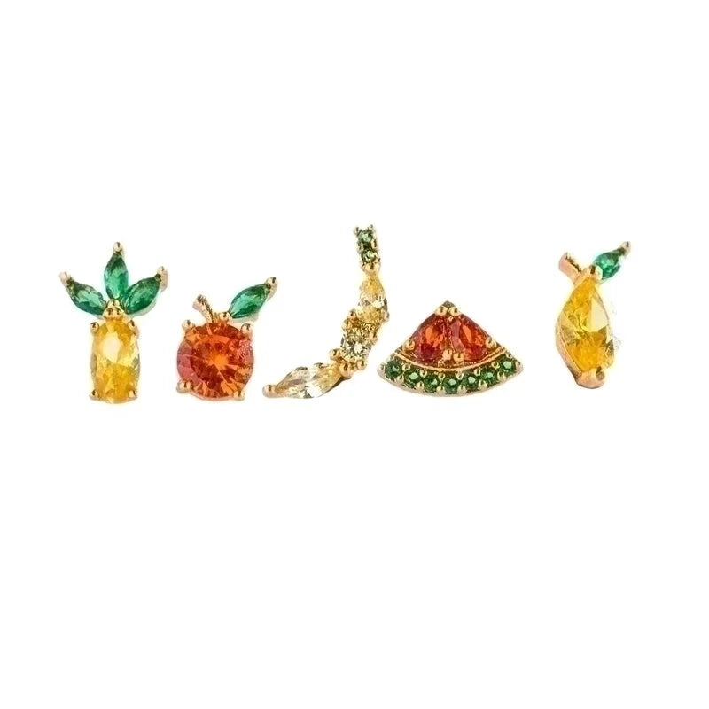 Ear Cartilage Rings & Studs Fashion Fruit Brass Artificial Gemstones