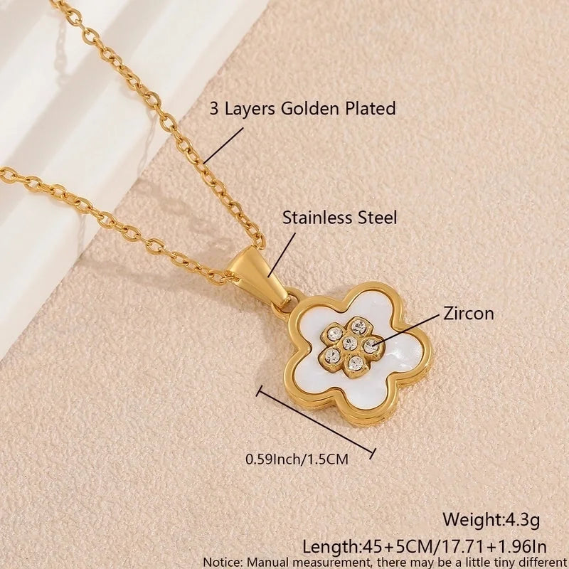 Casual Classic Style Commute Devil's Eye Heart Shape 304 Stainless Steel Zircon 18K Gold Plated Gold Plated Plating Stainless Steel Necklaces