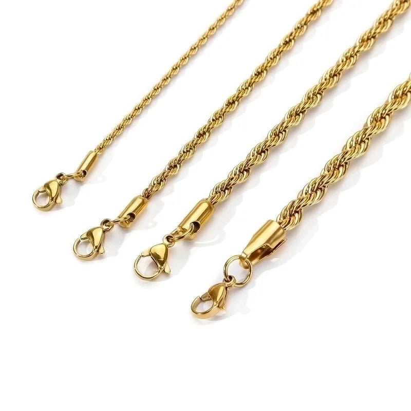 316 Stainless Steel Gold Plated Hip-Hop Retro Plating Solid Color Bracelets