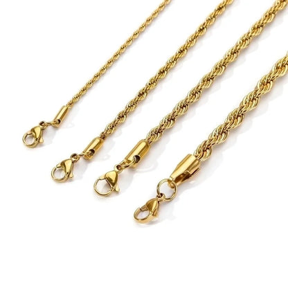 316 Stainless Steel Gold Plated Hip-Hop Retro Plating Solid Color Bracelets