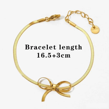 Casual Vacation Bow Knot 304 Stainless Steel 16K Gold Plated White Gold Plated Gold Plated Plating Bracelets Earrings Necklace