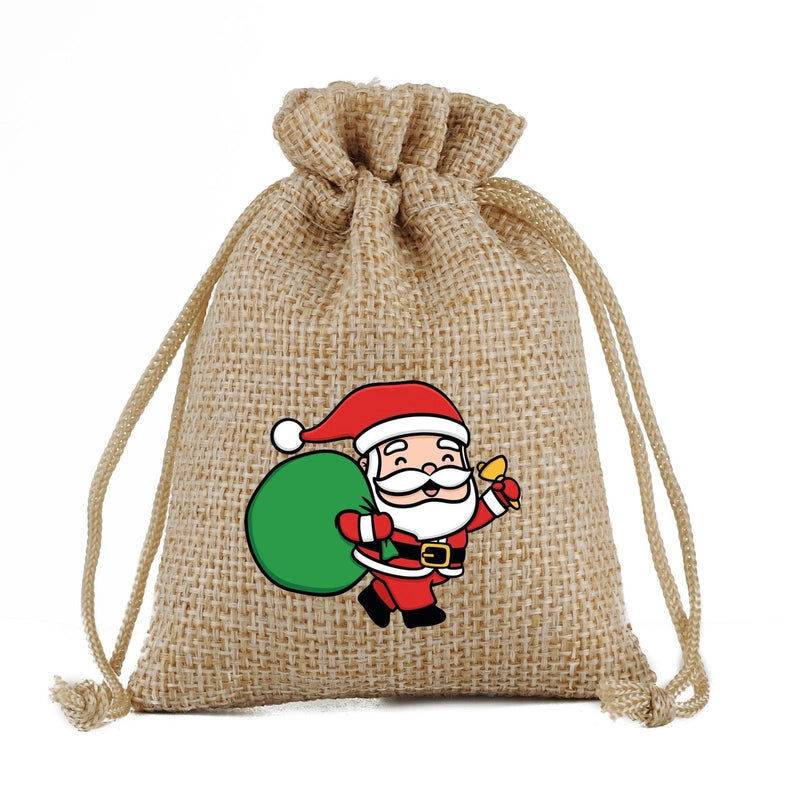 Christmas Nordic Style Cute Modern Style Christmas Tree Snowman Snowflake Imitated Hemp Party Festival Candy Bag