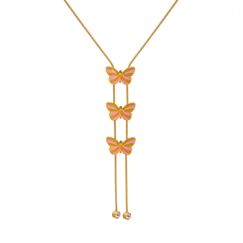 Sweet Minimalist Bow Knot Titanium Steel Plating Necklace