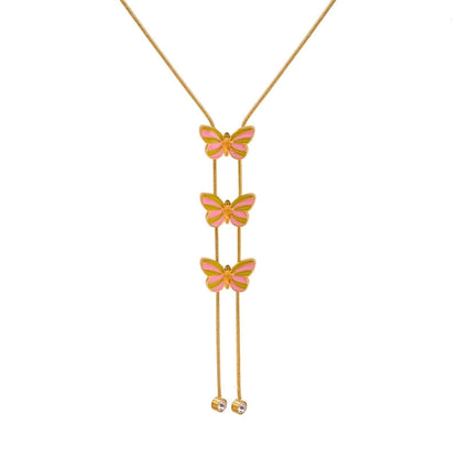 Sweet Minimalist Bow Knot Titanium Steel Plating Necklace