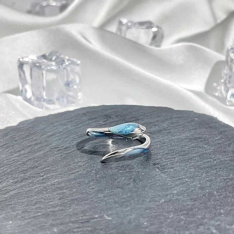 Hip-Hop Cool Style Snake Copper Plating Inlay Rhinestones Open Rings