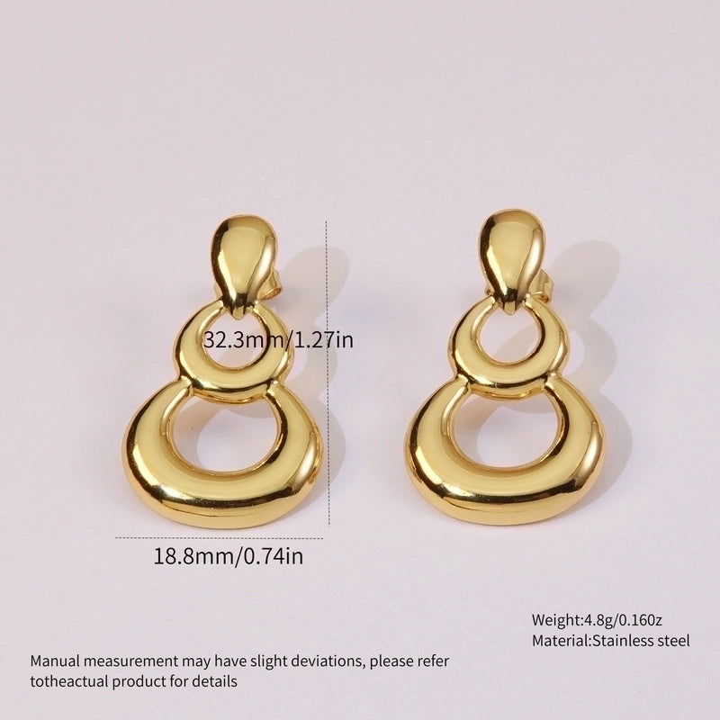 1 Pair Minimalist Triangle Plating 304 Stainless Steel Imitation Gold Stainless Steel Earrings