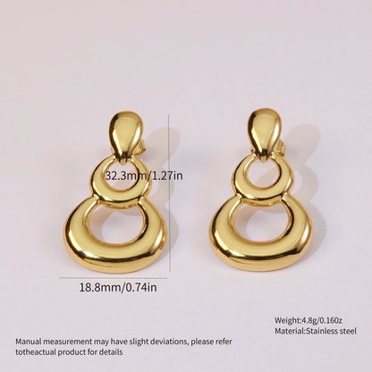 1 Pair Minimalist Triangle Plating 304 Stainless Steel Imitation Gold Stainless Steel Earrings
