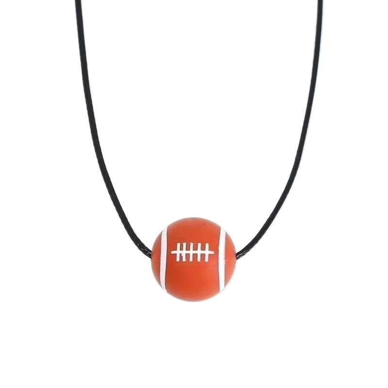 Jewelry Minimalist Basketball 304 Stainless Steel Silica Gel Pendant Necklace