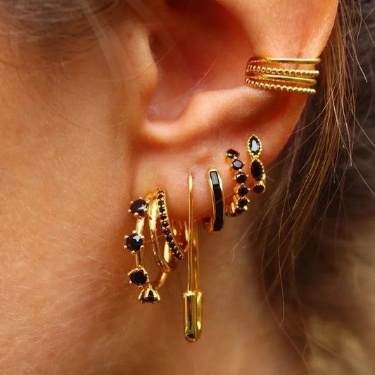 1 Pair Minimalist Classic Style Solid Color Plating Inlay Copper Zircon 18k Gold Plated Ear Cuffs