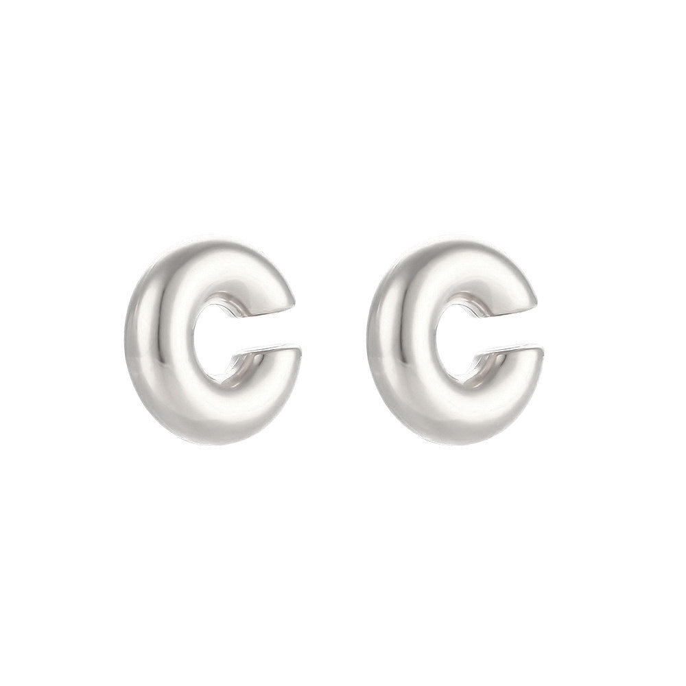 Minimalist Chamfered Cube Geometric Stainless Steel 18K Gold Plated Stud Earrings