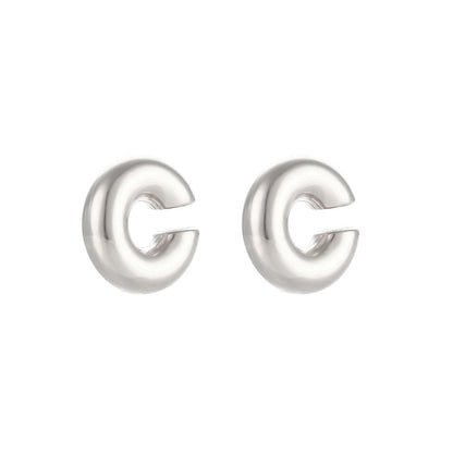 Minimalist Chamfered Cube Geometric Stainless Steel 18K Gold Plated Stud Earrings