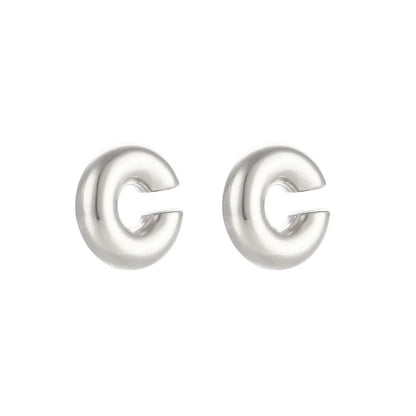 Minimalist Chamfered Cube Geometric Stainless Steel 18K Gold Plated Stud Earrings