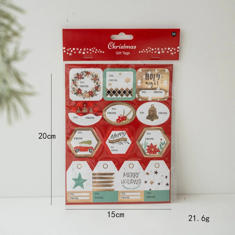 Christmas Cartoon Style Cute Christmas Tree Wreath PVC Self-adhesive Holiday Daily Gift Stickers Gift Wrapping Supplies