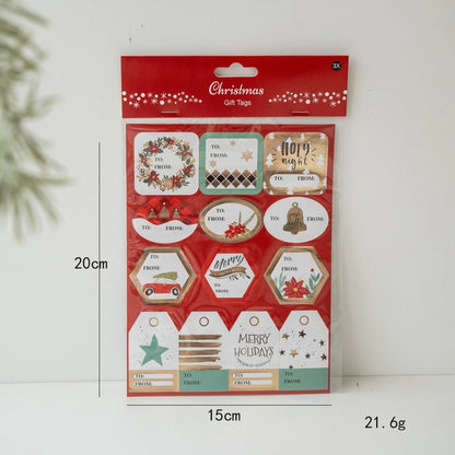 Christmas Cartoon Style Cute Christmas Tree Wreath PVC Self-adhesive Holiday Daily Gift Stickers Gift Wrapping Supplies