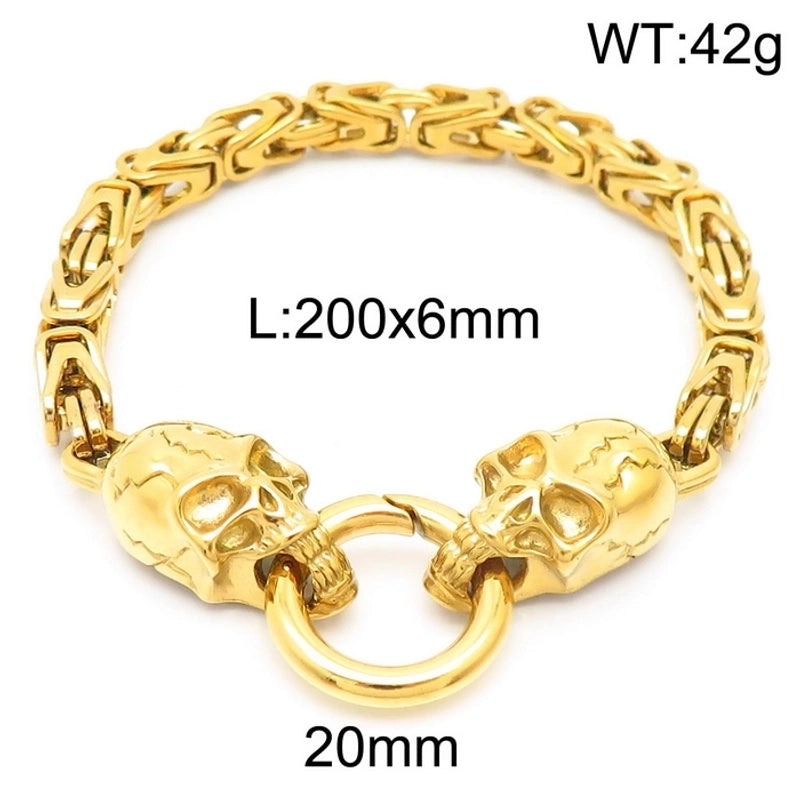 Punk Skull Titanium Steel Halloween Men's Bracelets