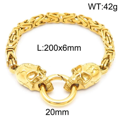 Punk Skull Titanium Steel Halloween Men's Bracelets