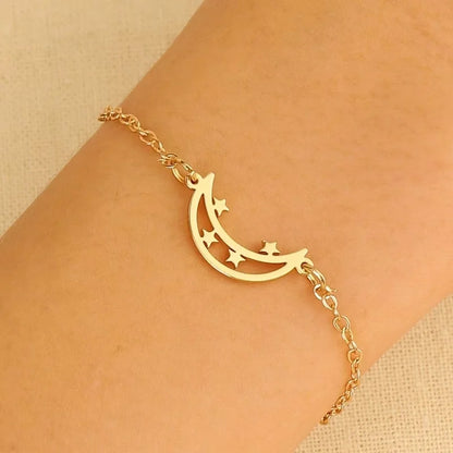 Minimalist Classic Style Snowflake 304 Stainless Steel Zircon Stainless Steel Bracelets In Bulk