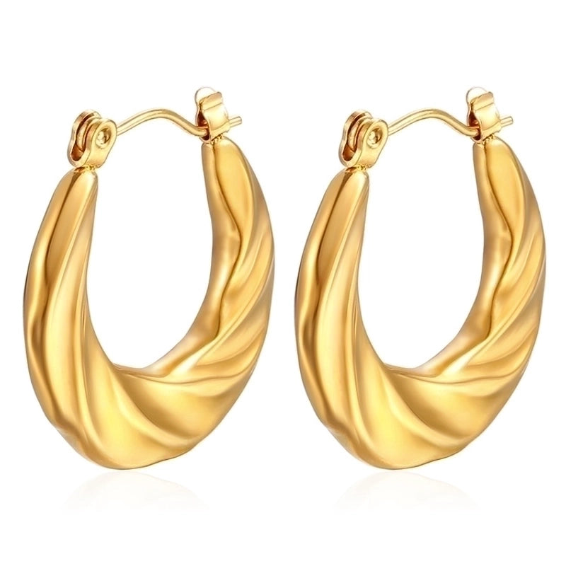 1 Pair Minimalist Classic Style Solid Color Plating 201 Stainless Steel 18K Gold Plated Earrings