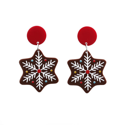 Christmas Earrings Christmas Old Man Bell Snowman Earrings Studs