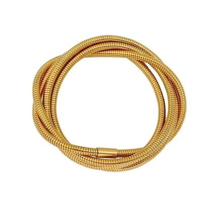 Minimalist Geometric 304 Stainless Steel 18K Gold Plated Bangle In Bulk