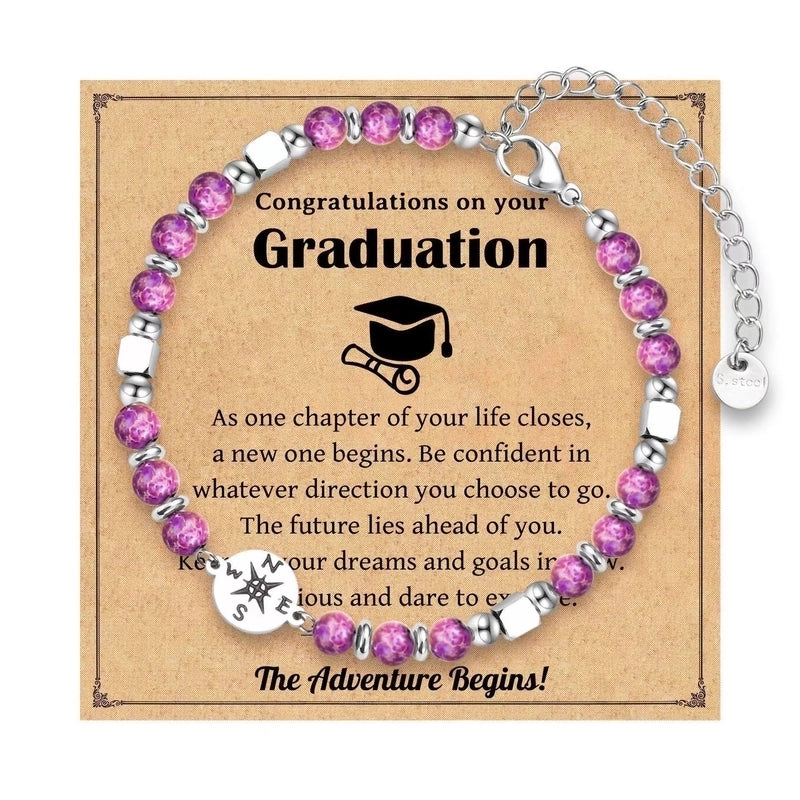 Minimalist Classic Style Round 304 Stainless Steel Natural Stone Bracelets In Bulk