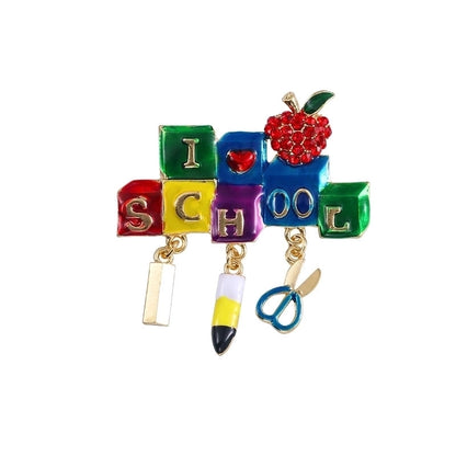 Fashion Pin Christmas Tree Alloy Plating Rhinestones Women'S Brooches