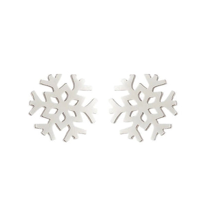 1 Pair Fashion Snowflake Plating 304 Stainless Steel 18K Gold Plated Ear Studs