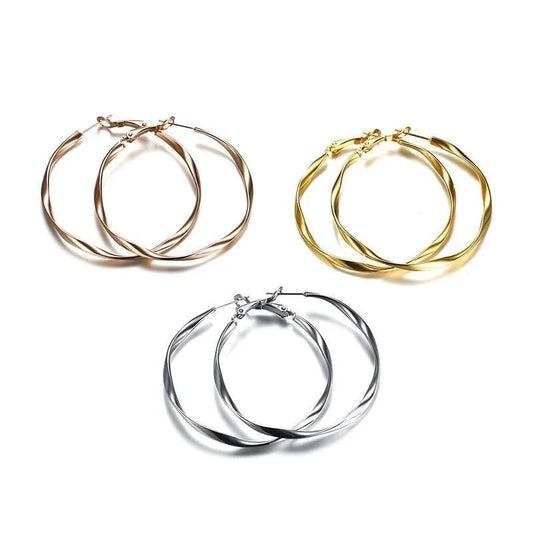 1 Pair Minimalist Circle Plating 304 Stainless Steel Stainless Steel Earrings
