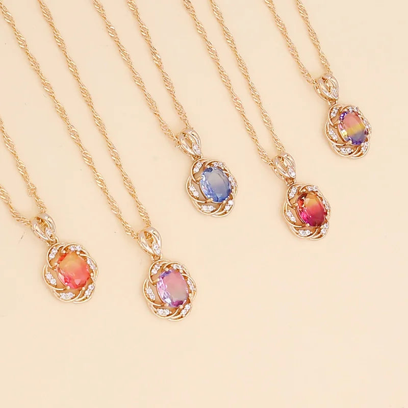 Women Minimalist Metal Flower Alloy Electroplating Necklaces