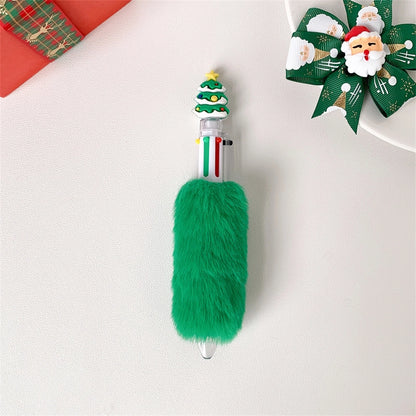 1 Piece Christmas Tree Santa Claus Elk Learning Christmas Plastic Plush Cute Ballpoint Pen
