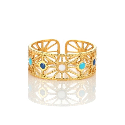 Elegant Minimalist Geometric 304 Stainless Steel Enamel Stainless Steel Rings