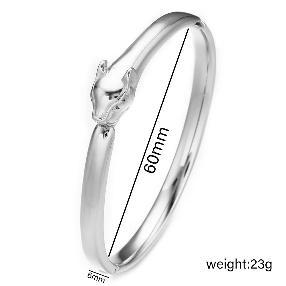 Ellipse Stainless Steel 18K Gold Plated Bangles