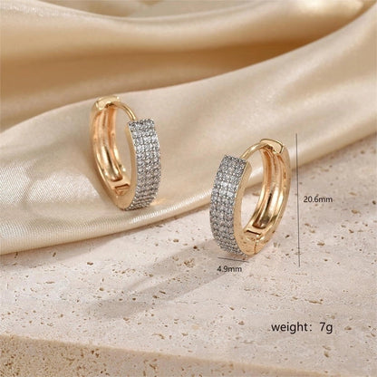 1 Pair Minimalist Streetwear Circle Plating Inlay Copper Zircon 18k Gold Plated Earrings