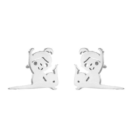 1 Pair Minimalist Solid Color Irregular Plating 304 Stainless Steel 18K Gold Plated Ear Studs