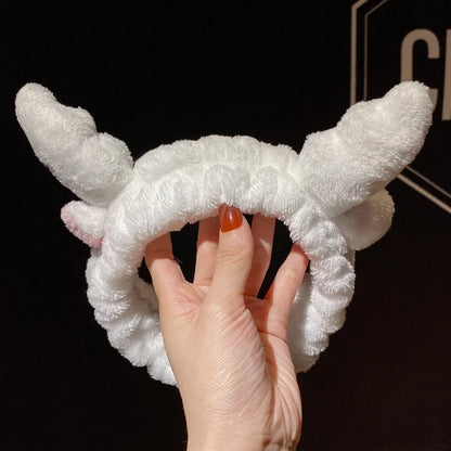 Cat Ears Hair Band Hair Band Korean Plush Internet Celebrity Rabbit Ear Hair Accessories Bow Face Wash Hair Band