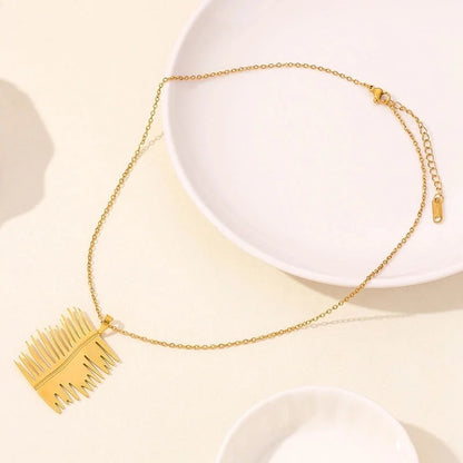 Minimalist Leaves 304 Stainless Steel Chain Pendant Necklace